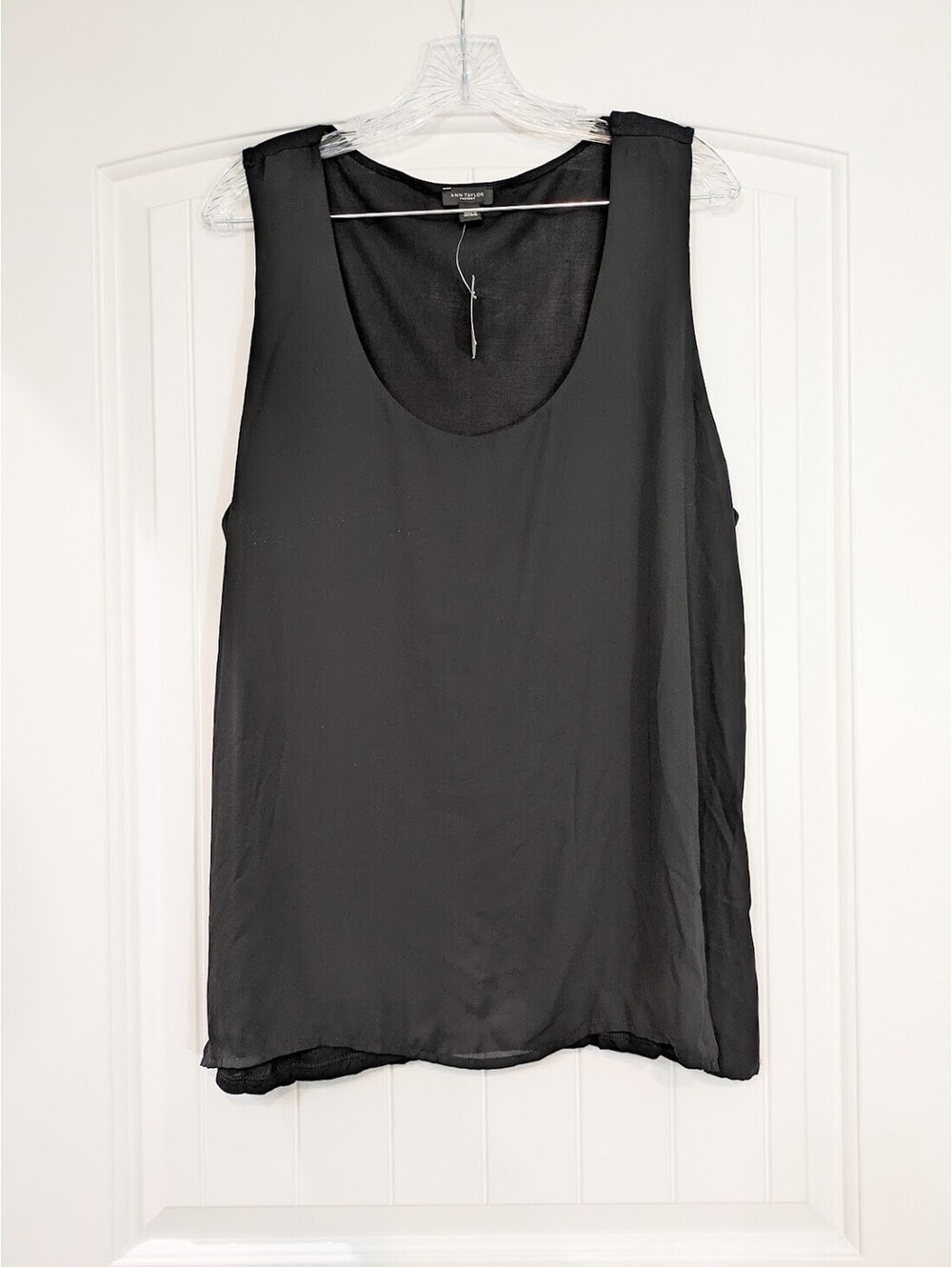 Ann Taylor Mixed Media Tank XXL Black NWT